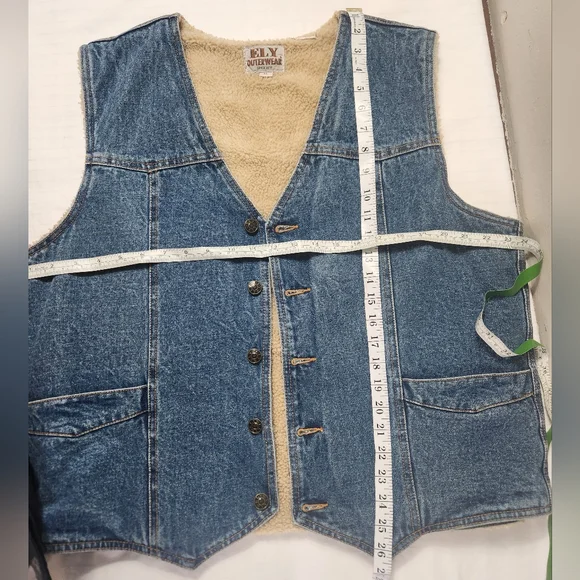 Vintage Classic Vest, ELY OUTWEAR Denim Blue Jean for Women SKU D10 - Picture 4 of 5